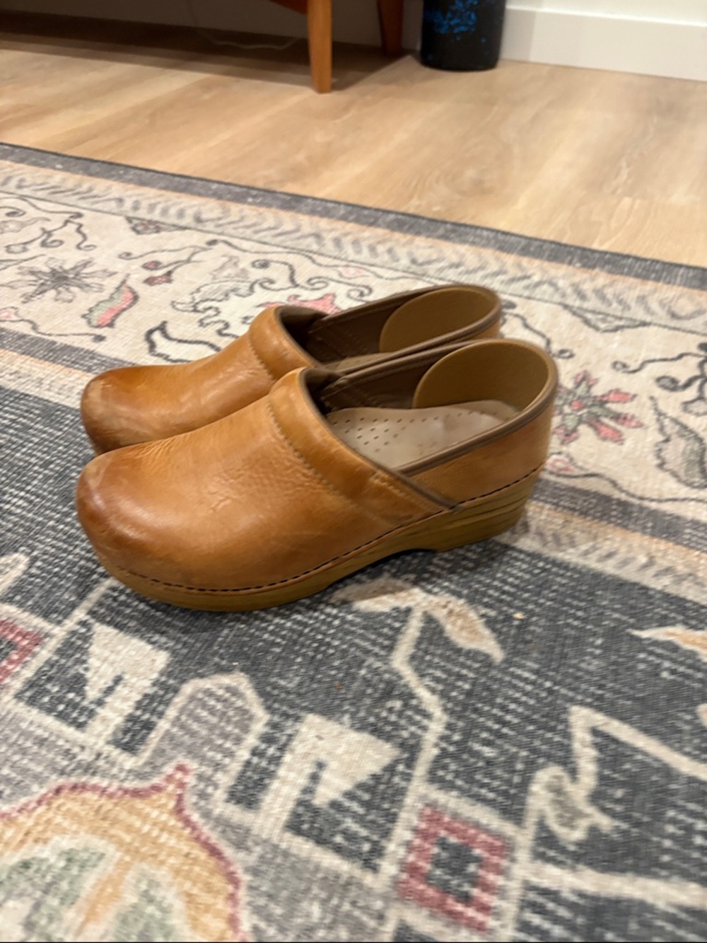Dansko Women’s Tan Leather Slip-On Clogs